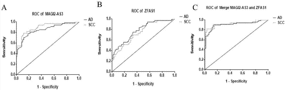 Blood platelet LncRNA quantitative determination method for non-small cell lung cancer diagnosis