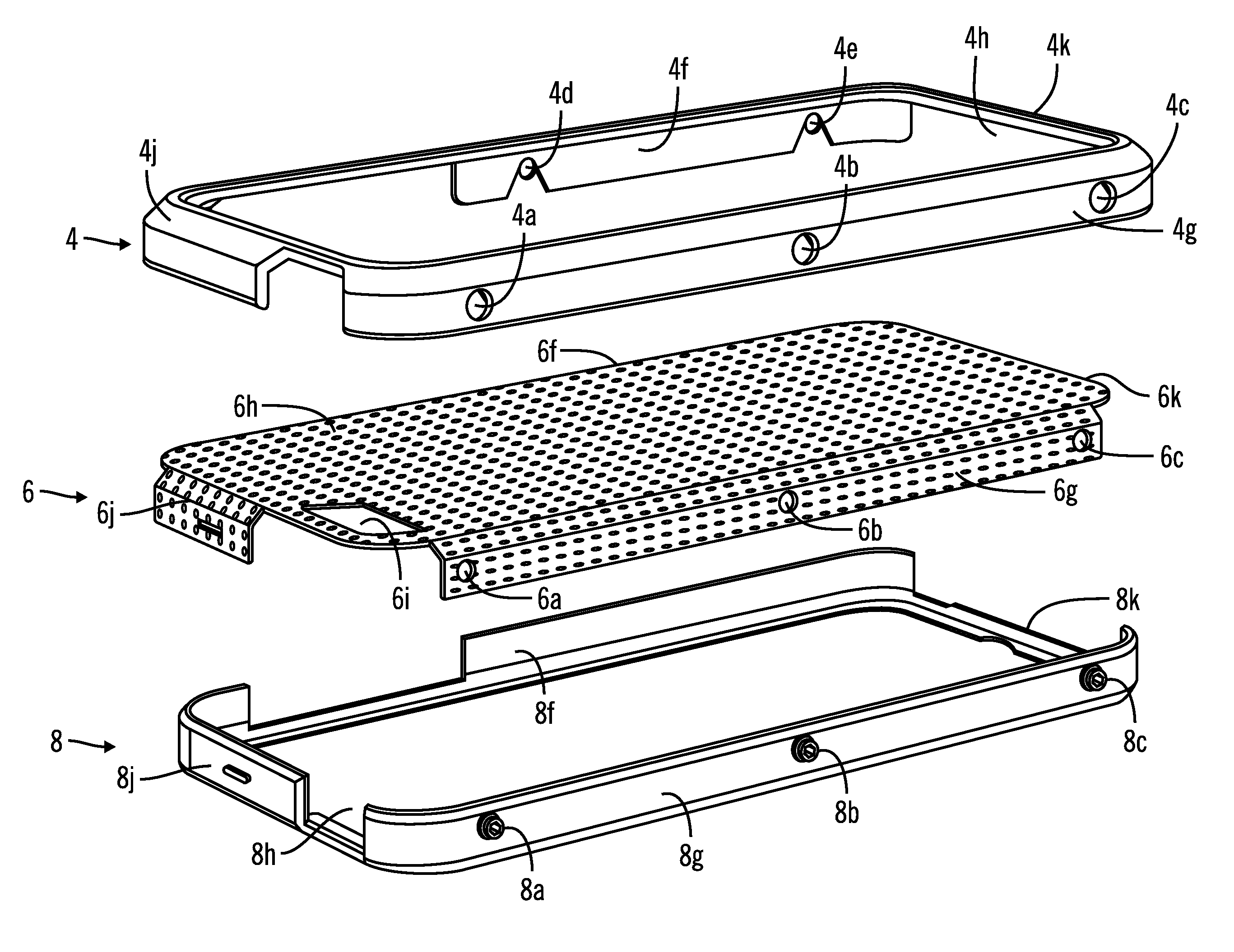 Case for a portable electronic device having rims and a material