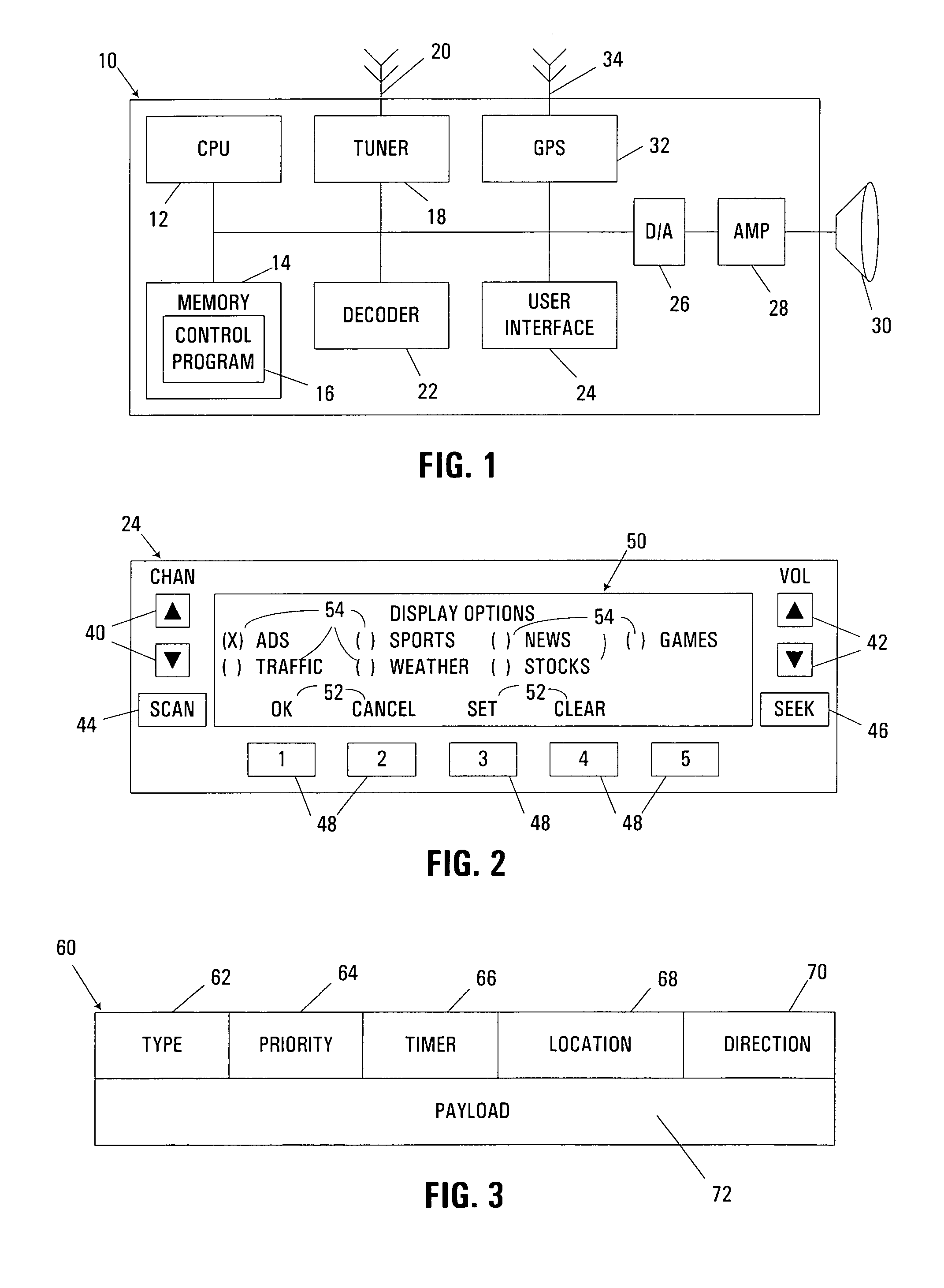 Selective display of display information packets in a packet-based communication medium