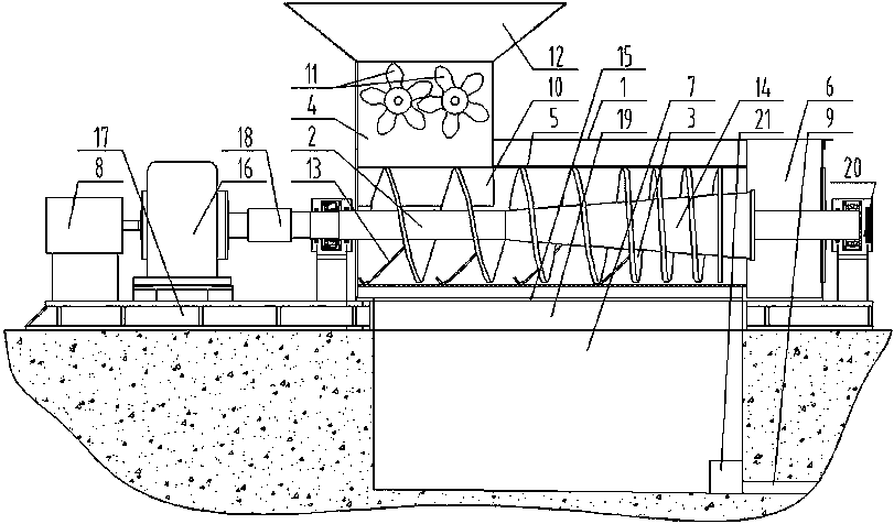 Slag extruding machine of sisal hemp leaf slag-juice separation production line