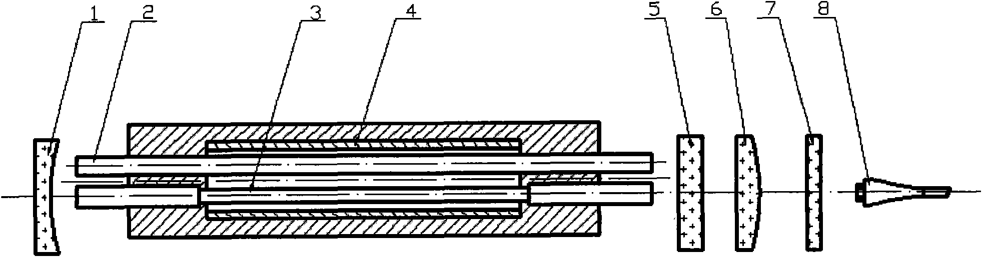 Protective lens for laser coupling mirror of medical holmium laser therapeutic apparatus