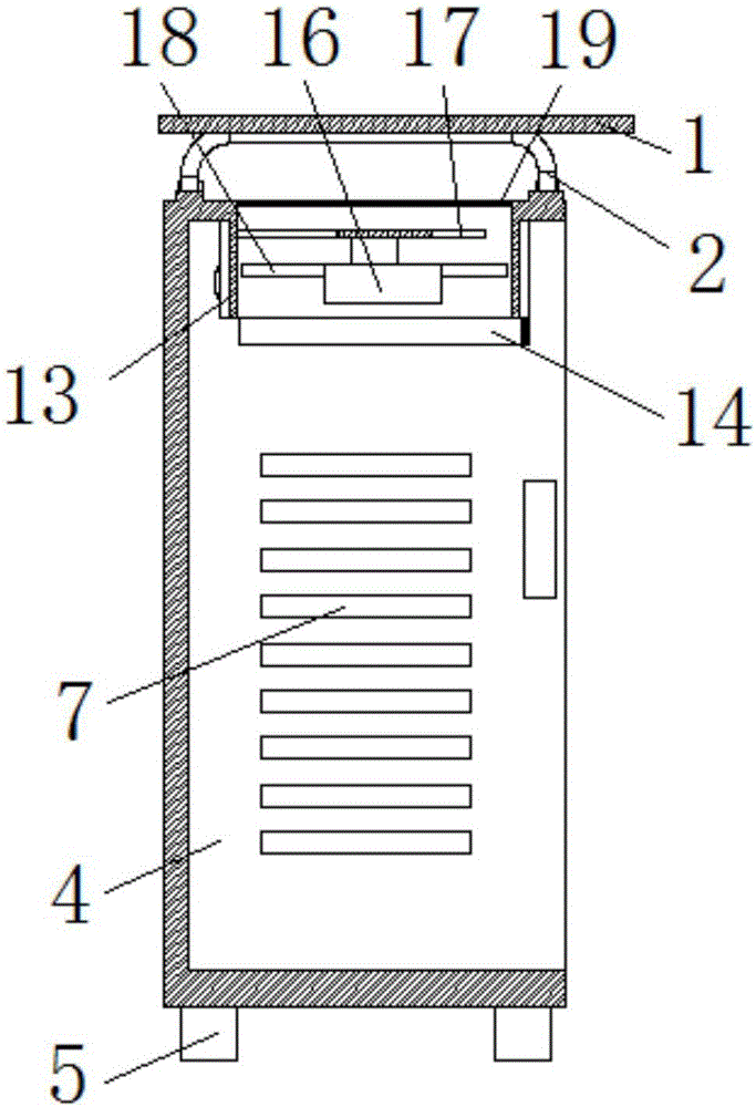 Electrical control cabinet with heat dissipation protective device at top part