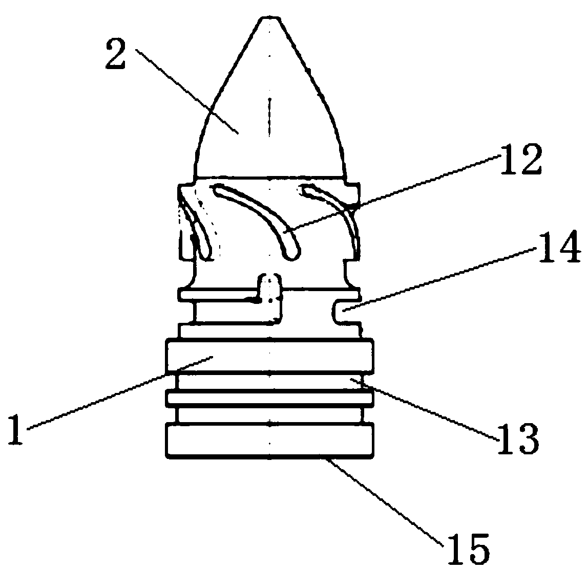 Complex structure reverse-flow valve core and numerical control processing method thereof