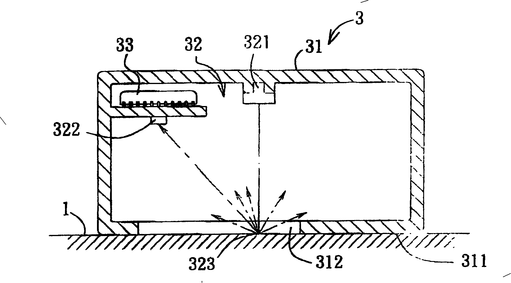 Optical pointing device with shading element