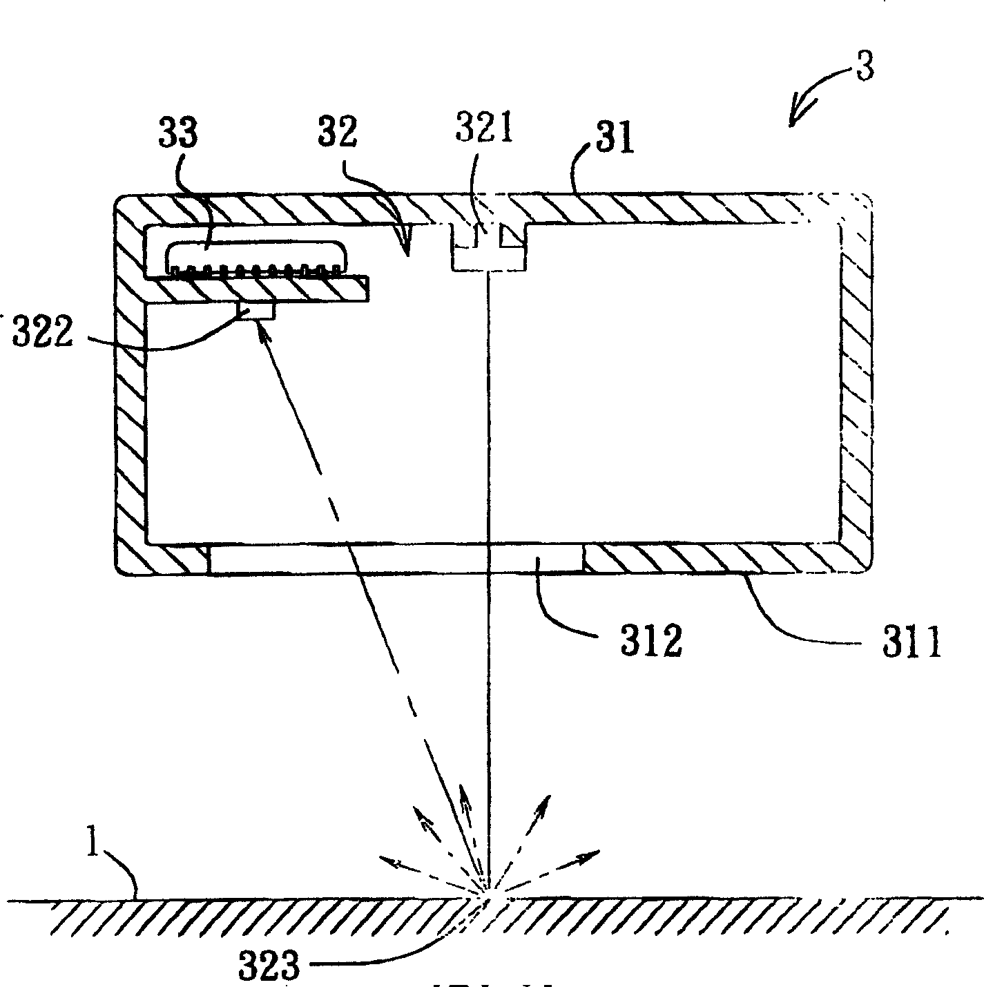 Optical pointing device with shading element