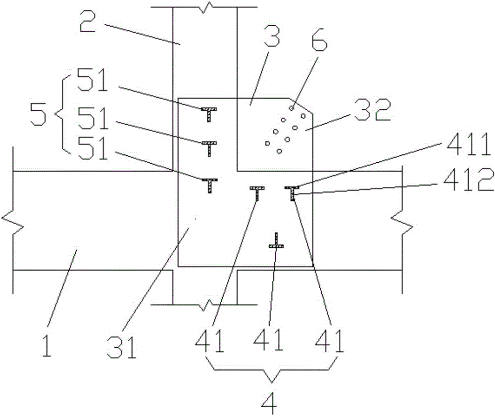 T-shaped steel plate-type anchoring connection joint for buckling-restrained brace and concrete beam column