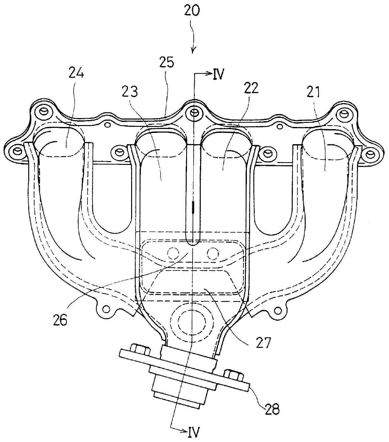 Exhaust manifold of multi-cylinder internal combustion engine