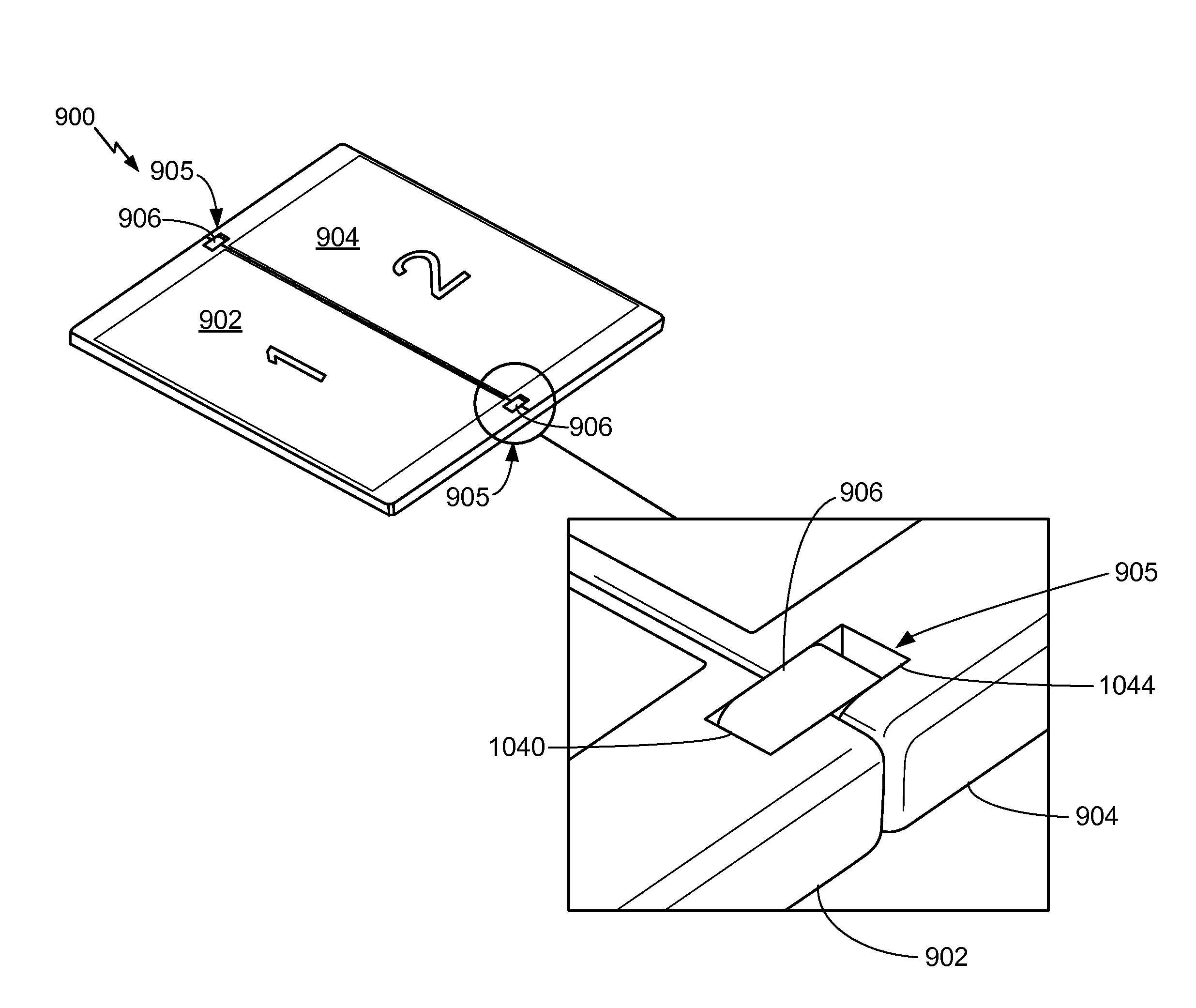 Multi-panel device with configurable interface