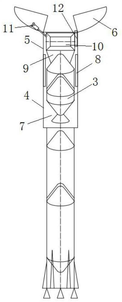 End cover and first-stage integral recovery low-cost second-stage low-orbit carrier rocket