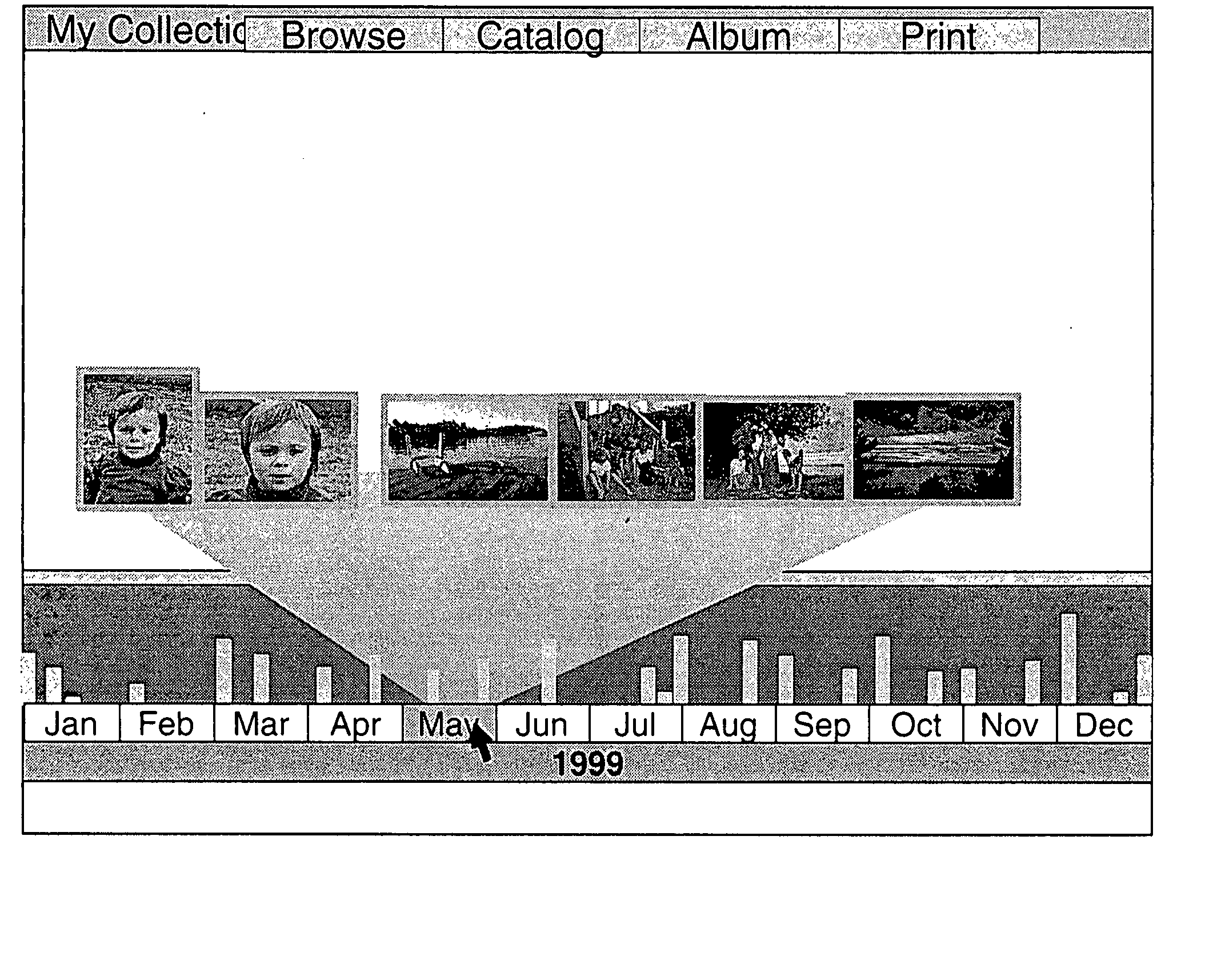 Method and system for browsing large digital multimedia object collections