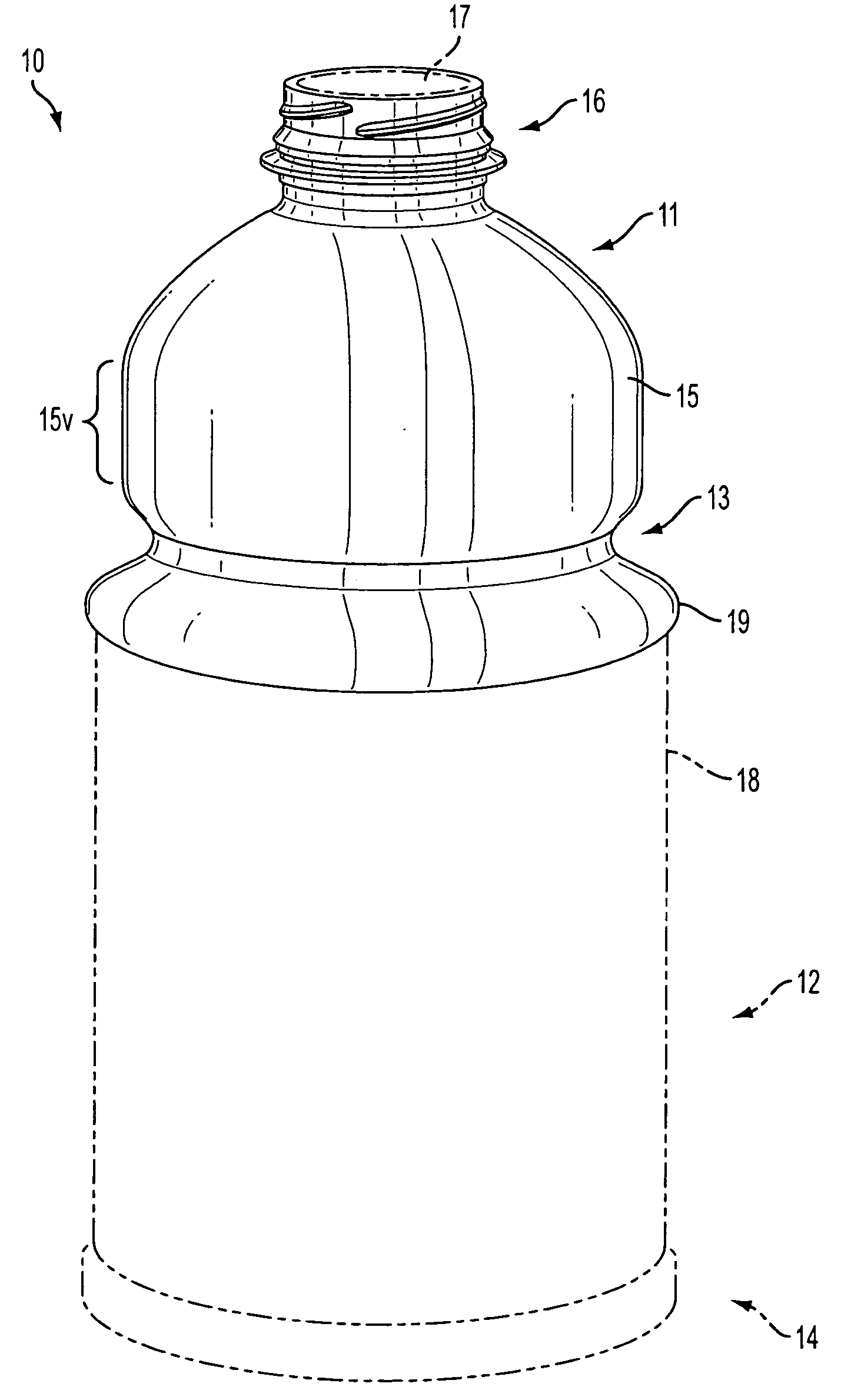 Container having controlled top load characteristics