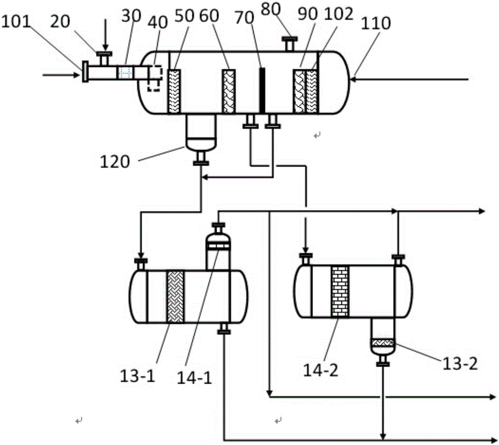 A step-by-step separation method of mixed oil and water coupled with oil and gas washing