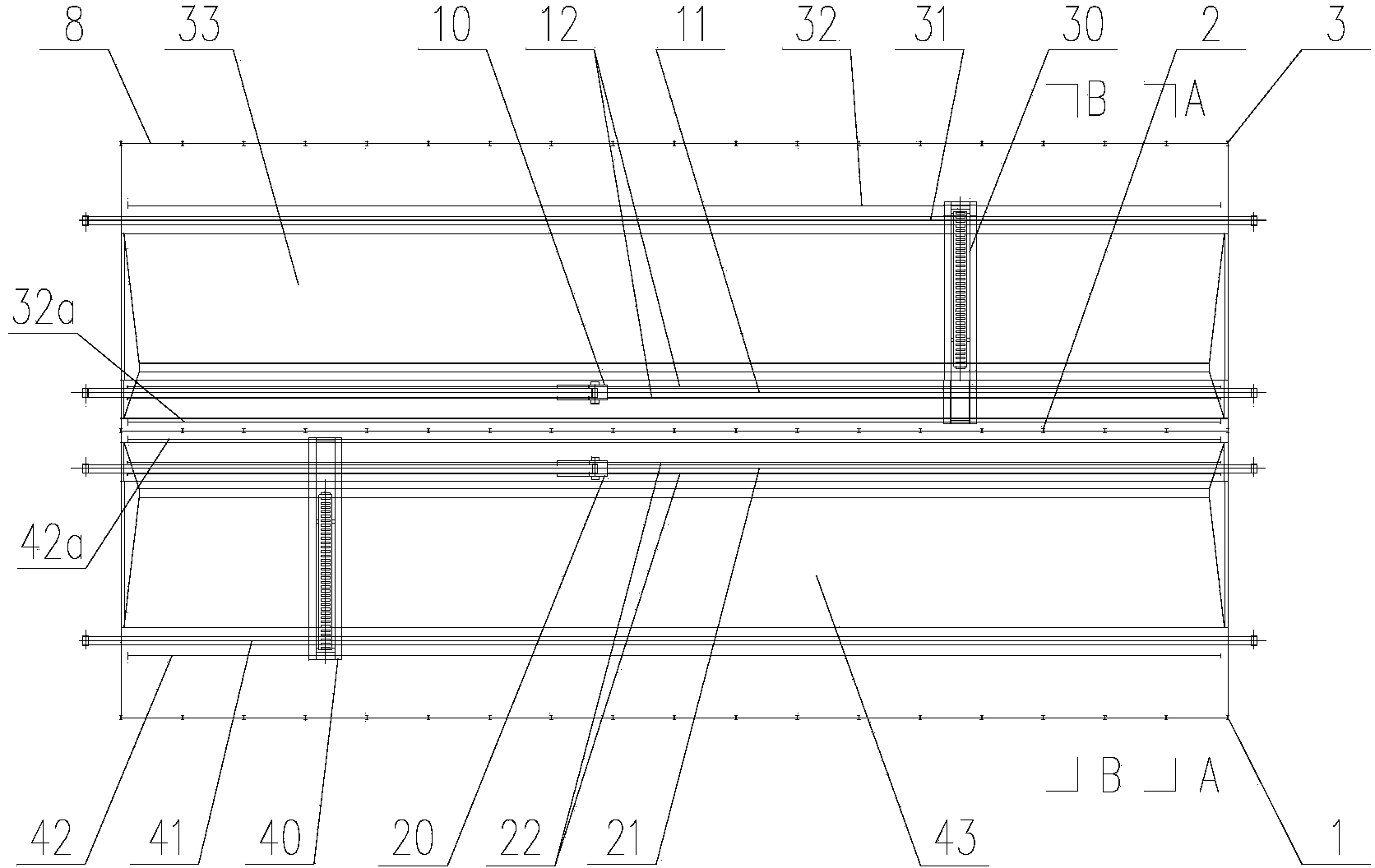 Rectangular material storage yard conveying system