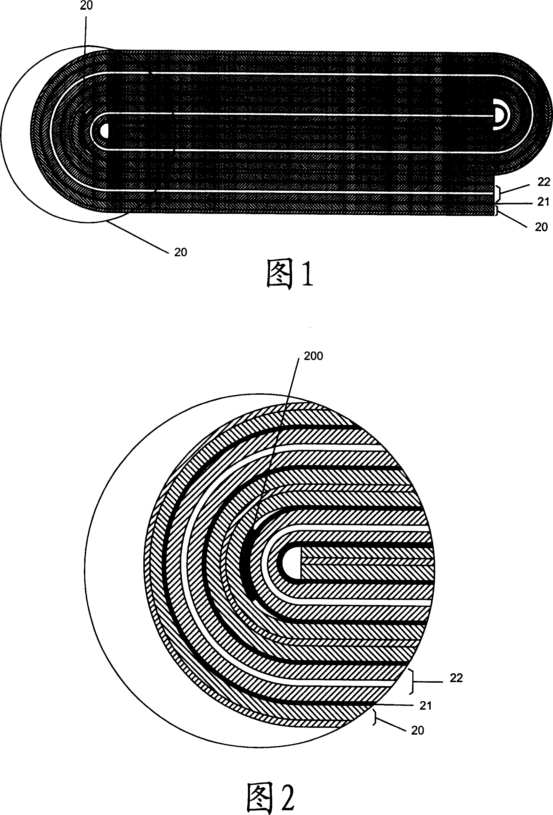 A coiling lithium secondary battery