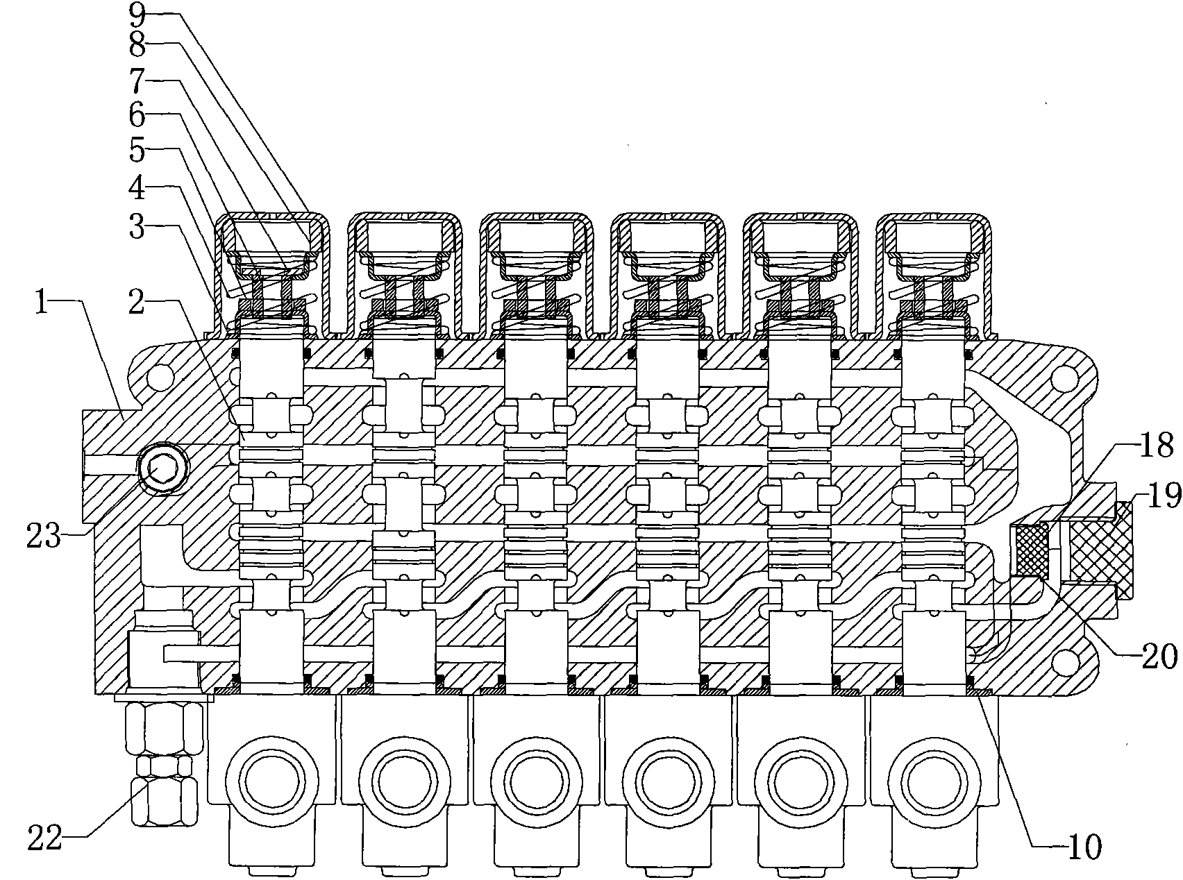 Integral multi-way reversing valve