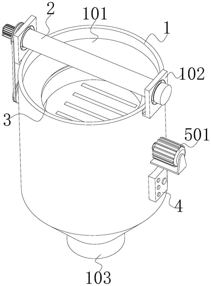 A material feeding structure for an extruder used in the production of plastic steel profiles