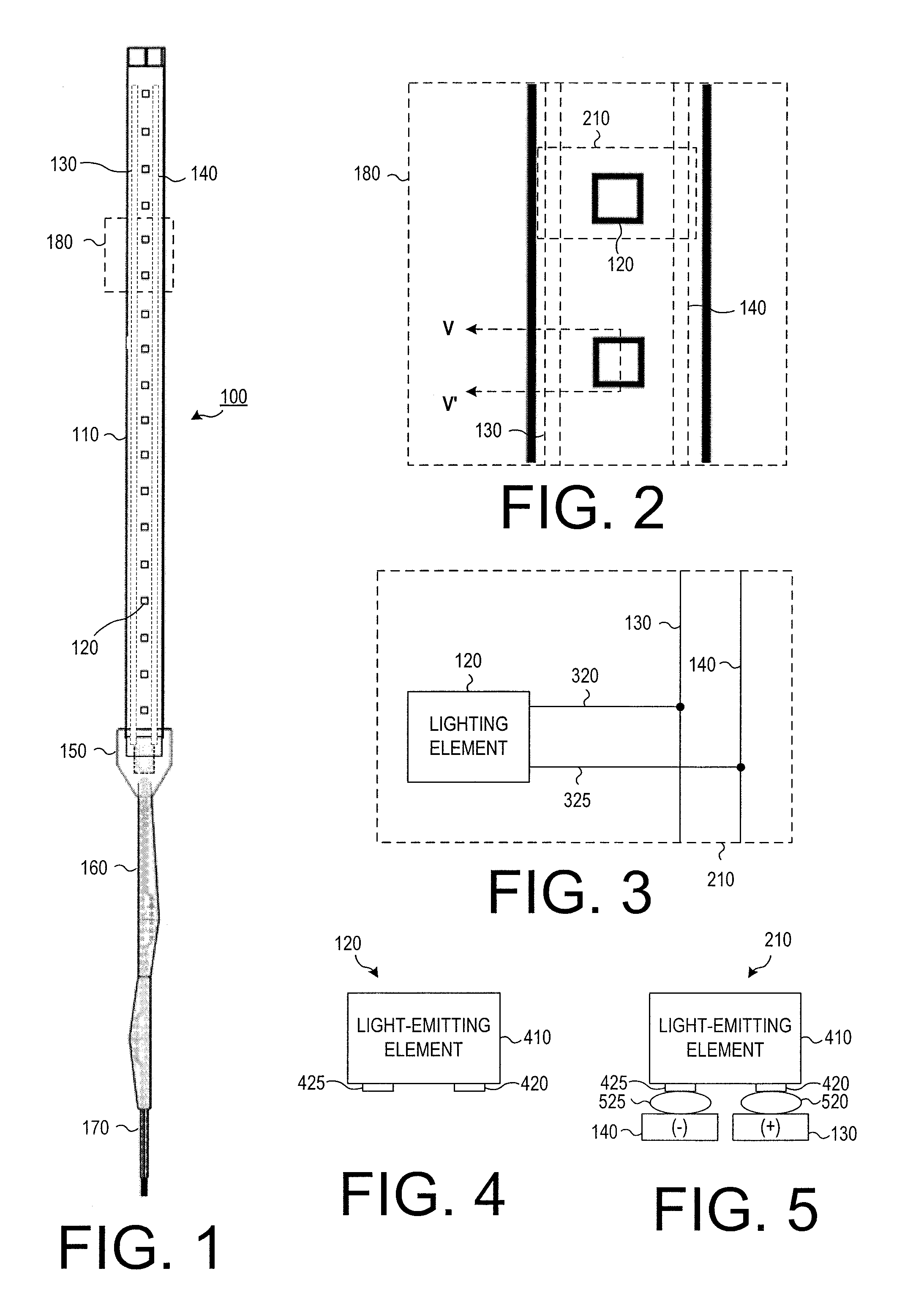 Flexible lighting device having unobtrusive conductive layers