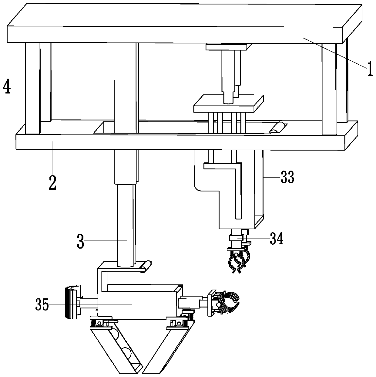 A cable multi-angle laying construction frame