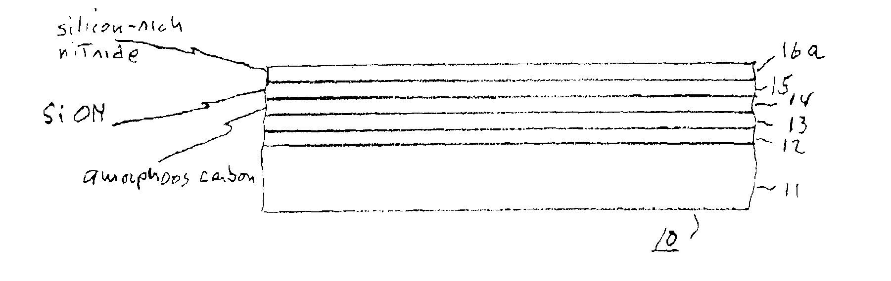 Capping layer for reducing amorphous carbon contamination of photoresist in semiconductor device manufacture; and process for making same