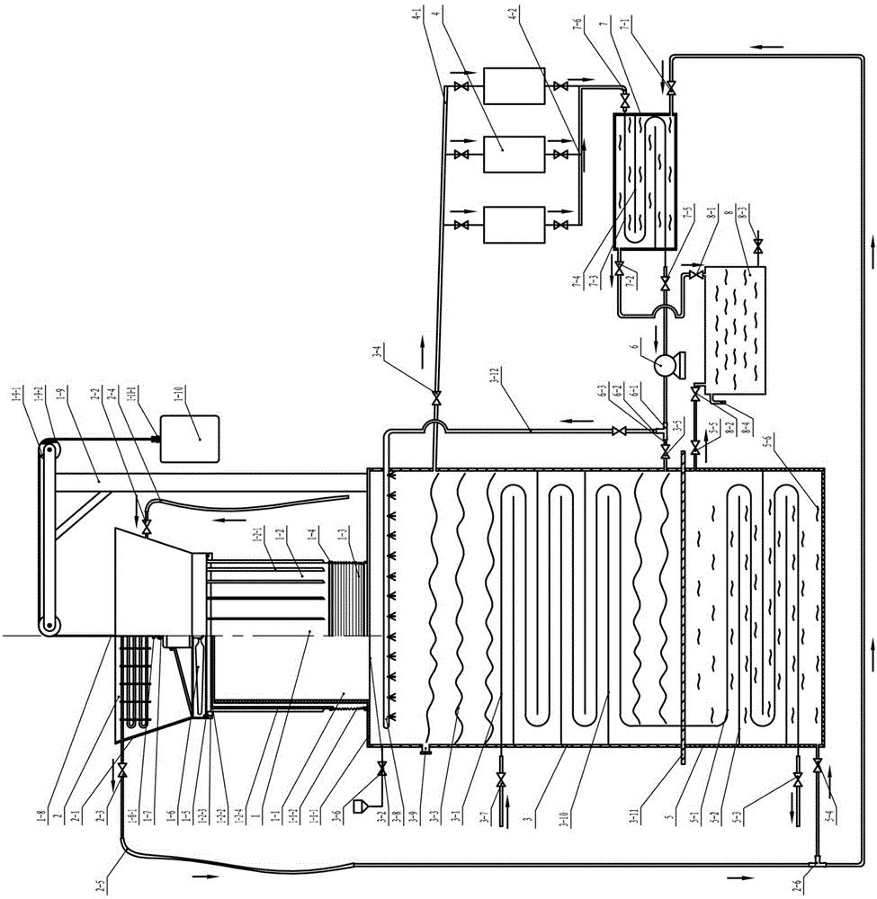 Zero water consumption stainless energy-saving combined condenser