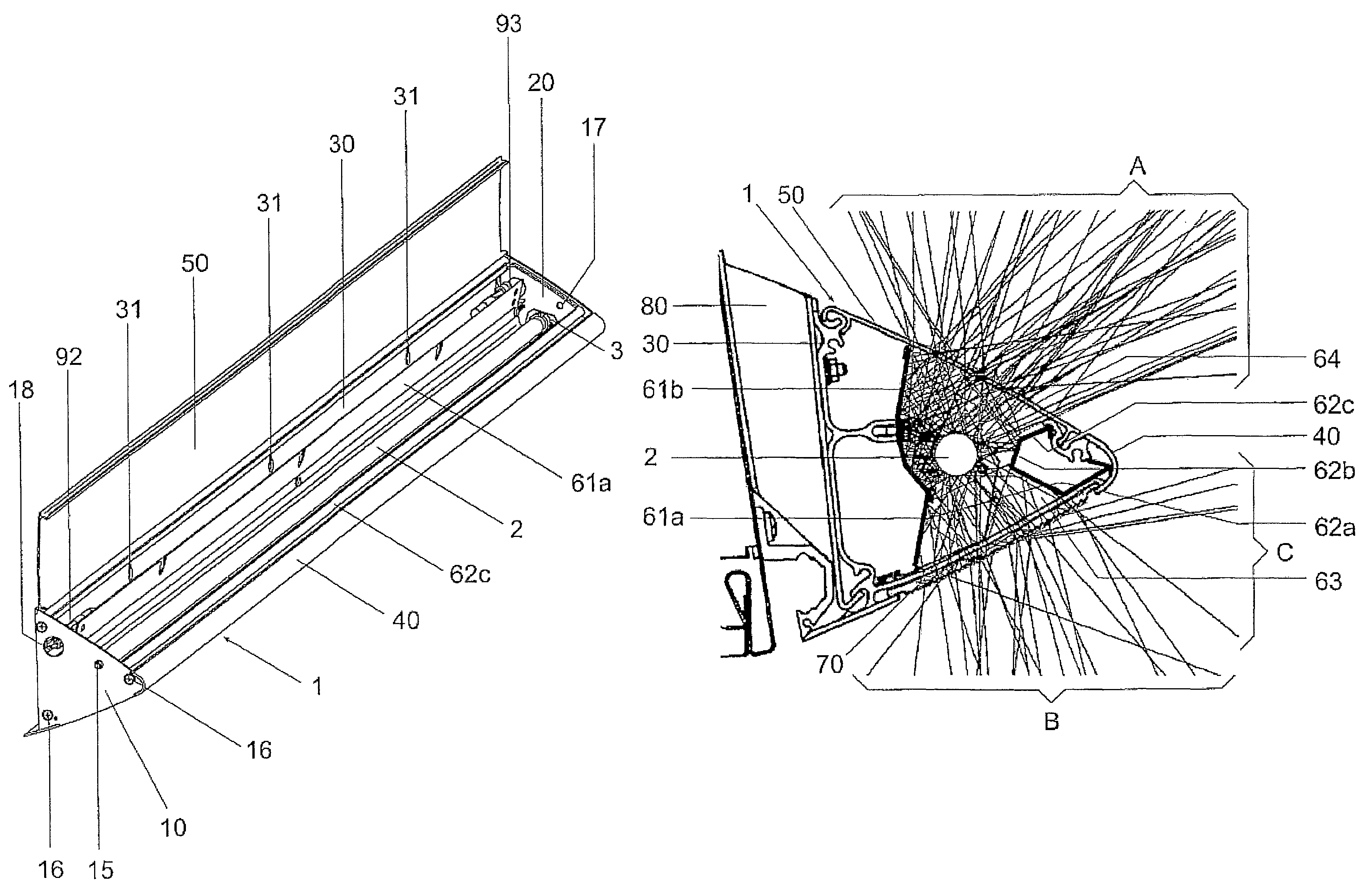 Surface-mounted or wall-mounted luminaire