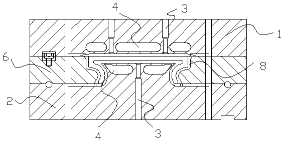 Shaping die body used for high-speed plastic profile extrusion die