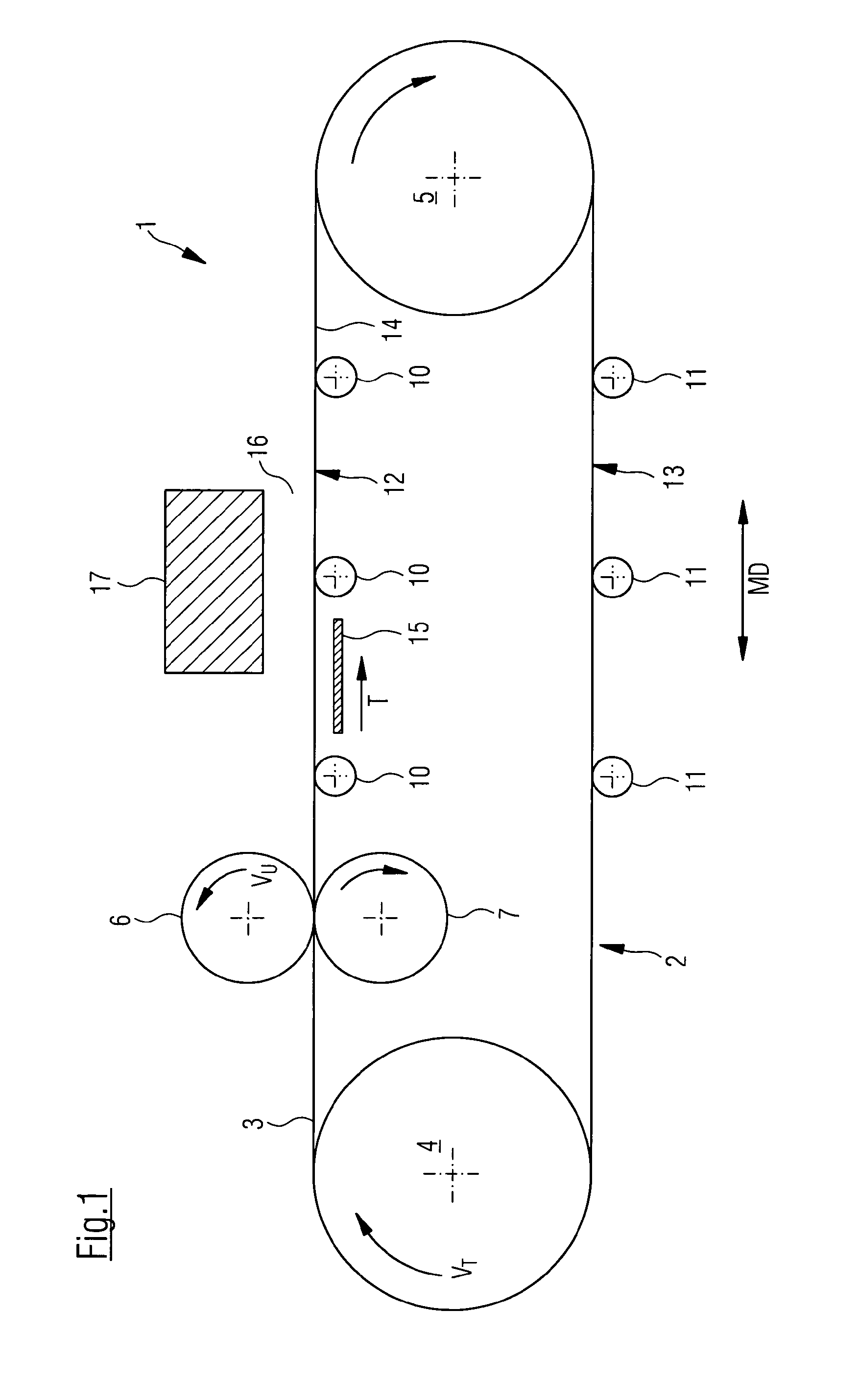 Method for producing a pattern on a continuous strip