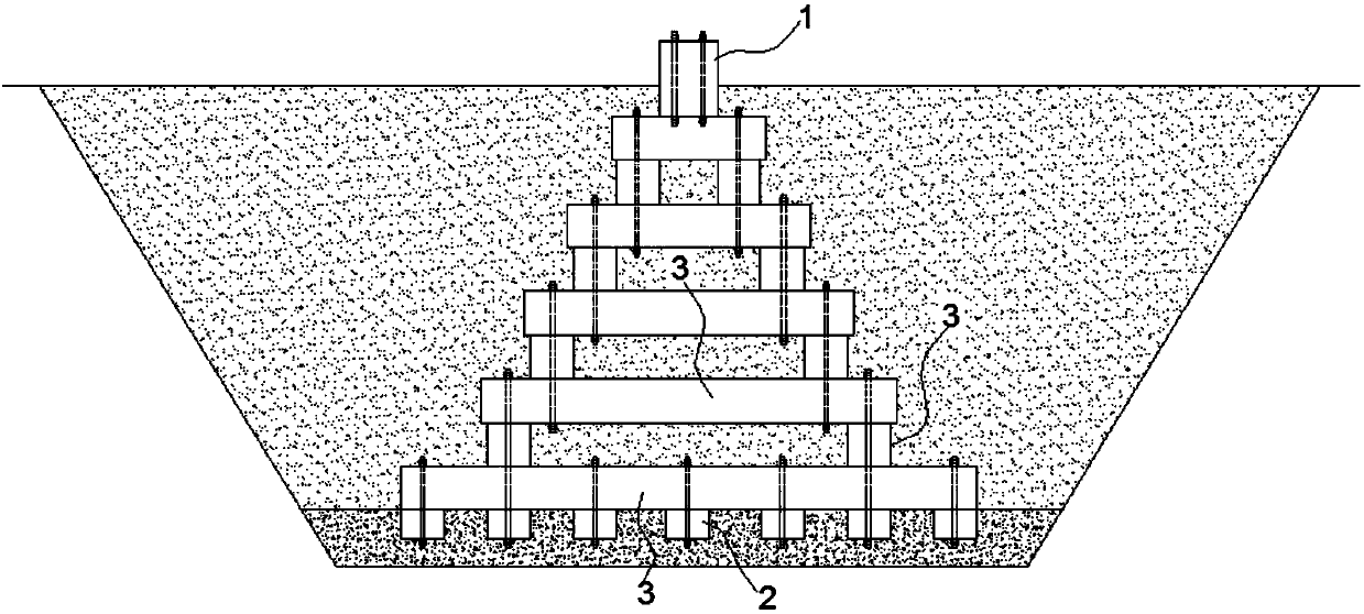 Beam-plate combined type foundation suitable for power transmission line engineering and construction method thereof