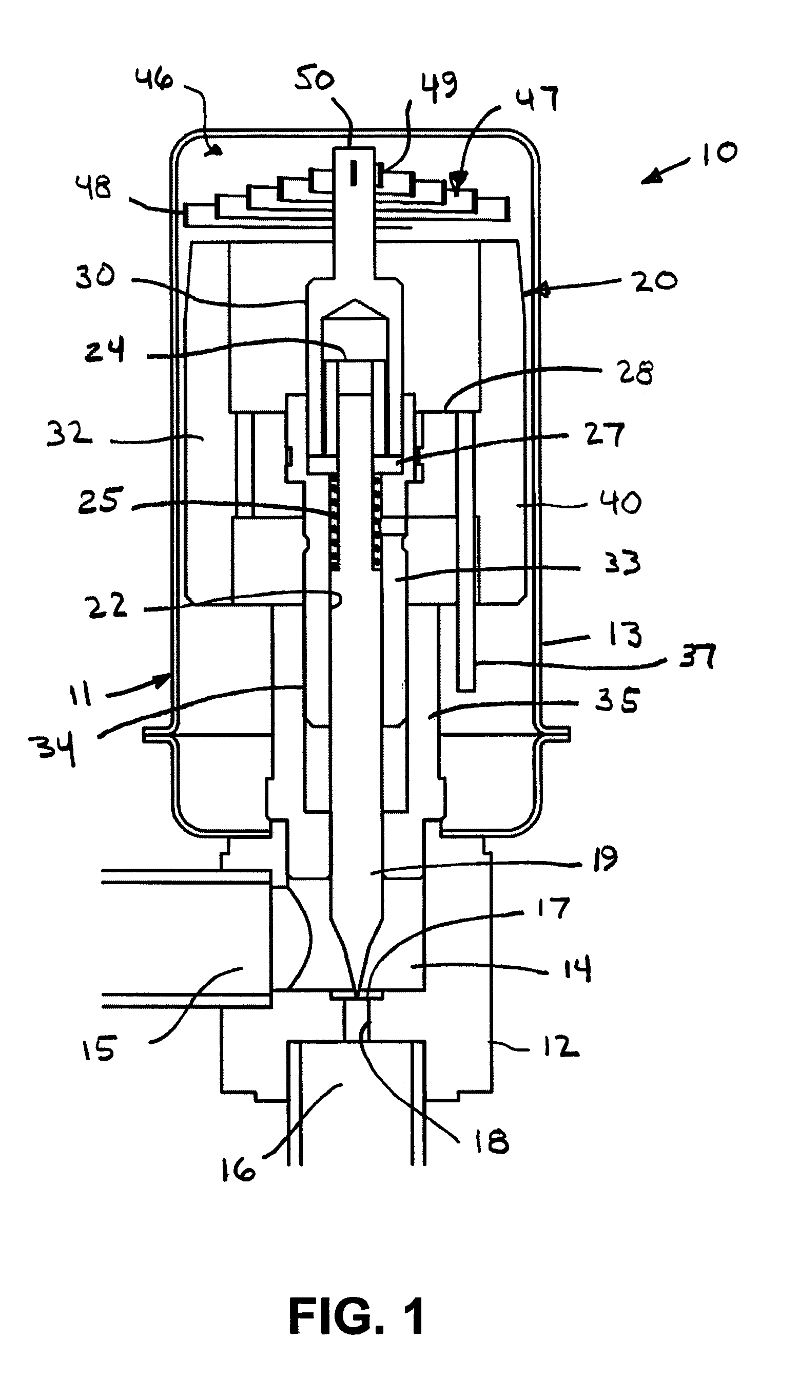 Step motor valve assembly with fail-safe feature