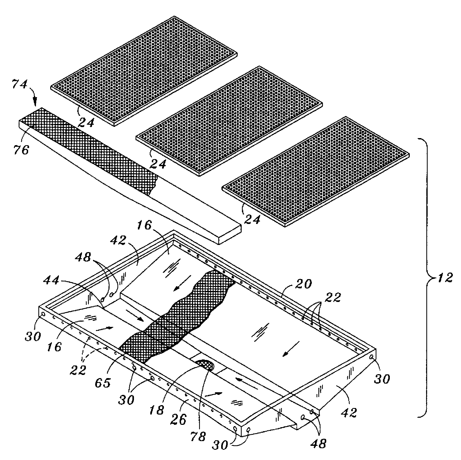 Self-cleaning flooring system