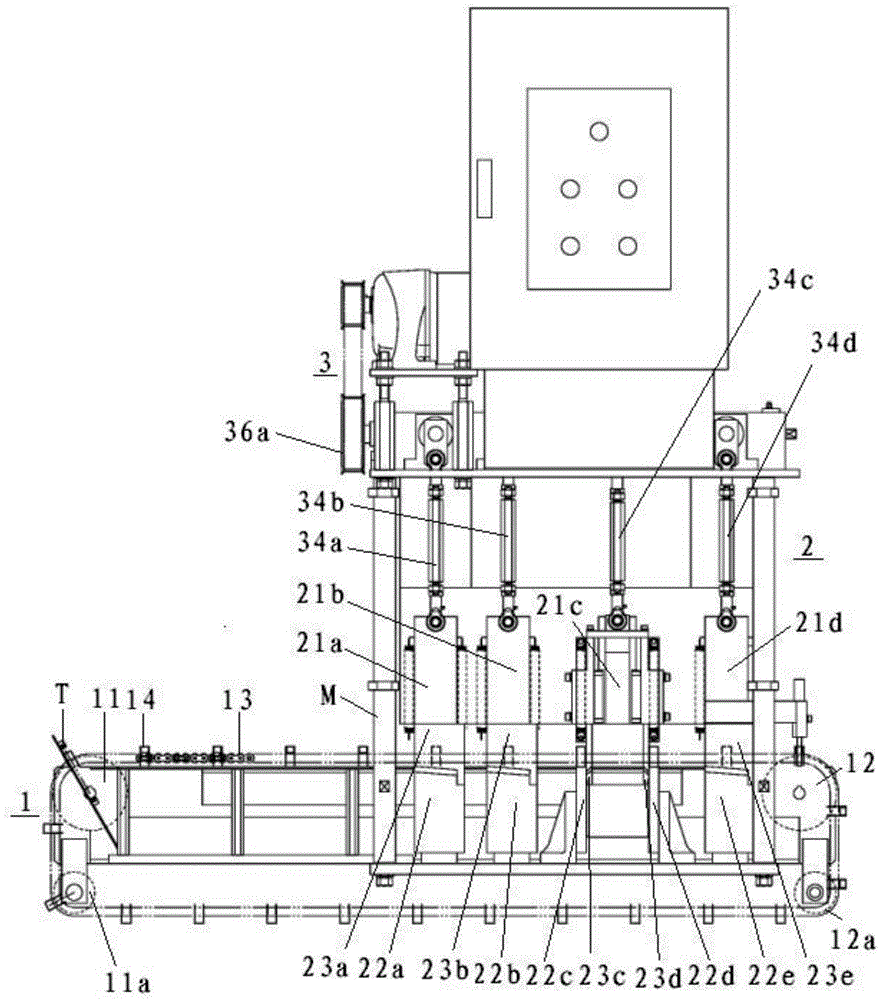 A feeding and discharging device for a chicken claw cutting machine