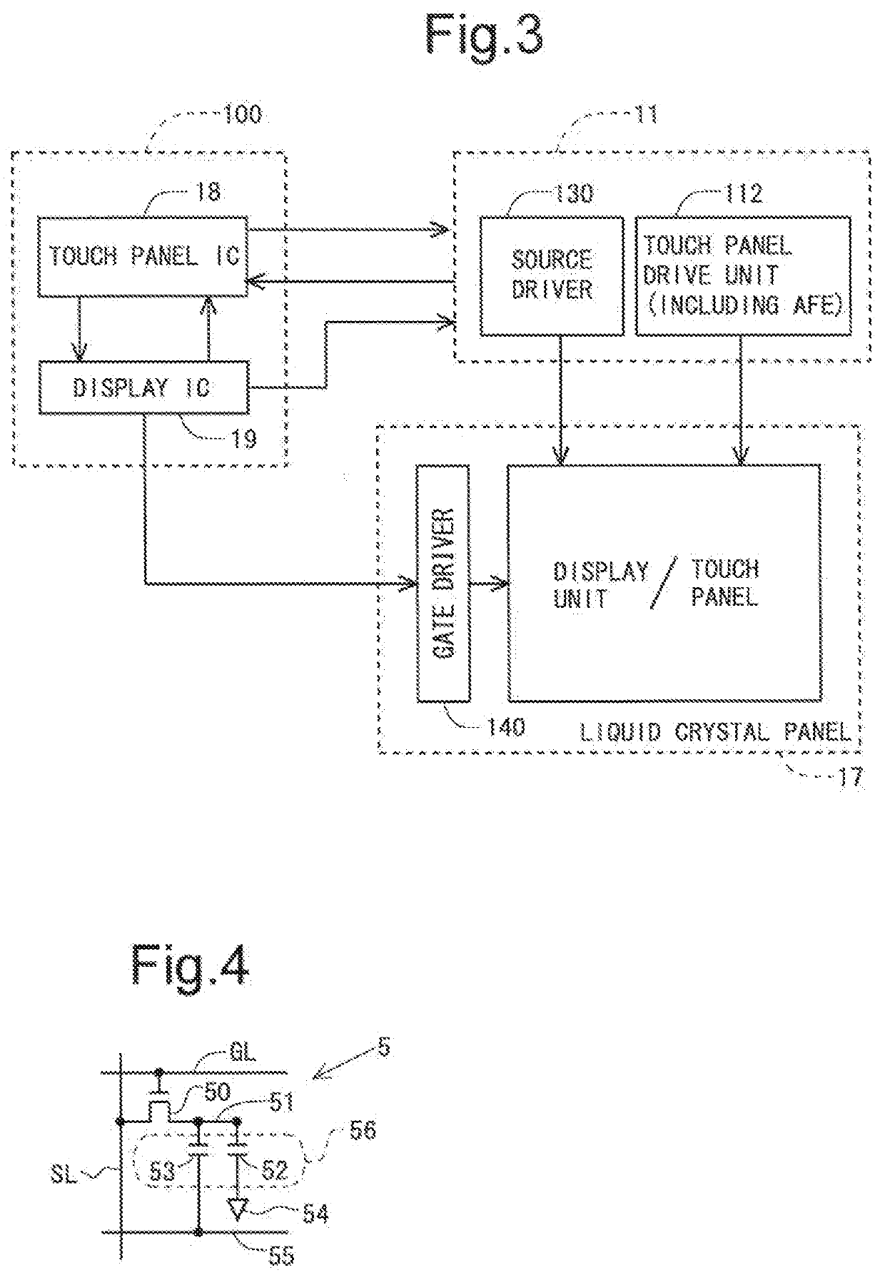 Display device with built-in touch sensor, and drive method for same