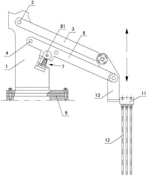 Improved impact head for shock absorber of aluminum die casting spraying machine