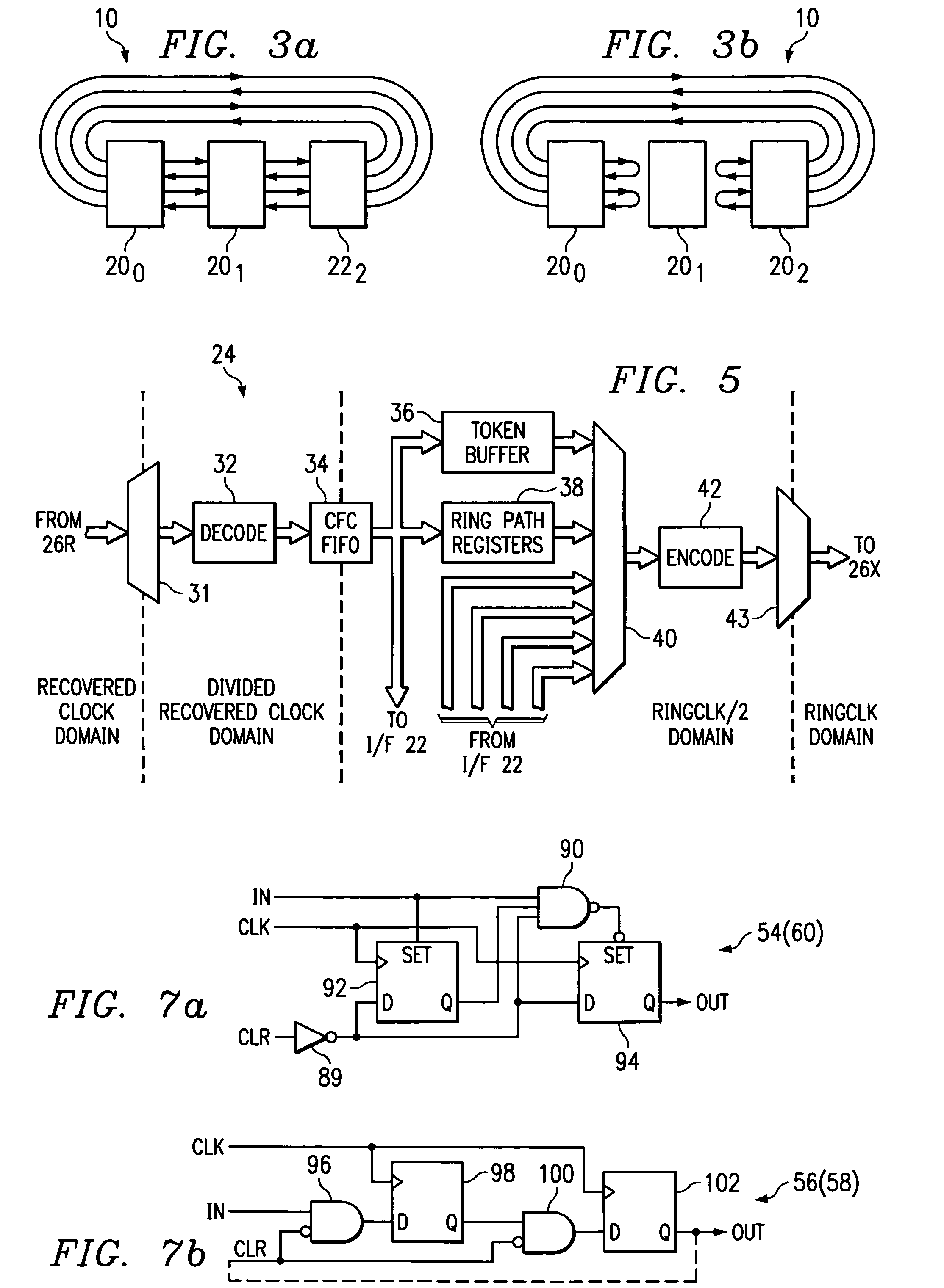 Communications interface between clock domains with minimal latency