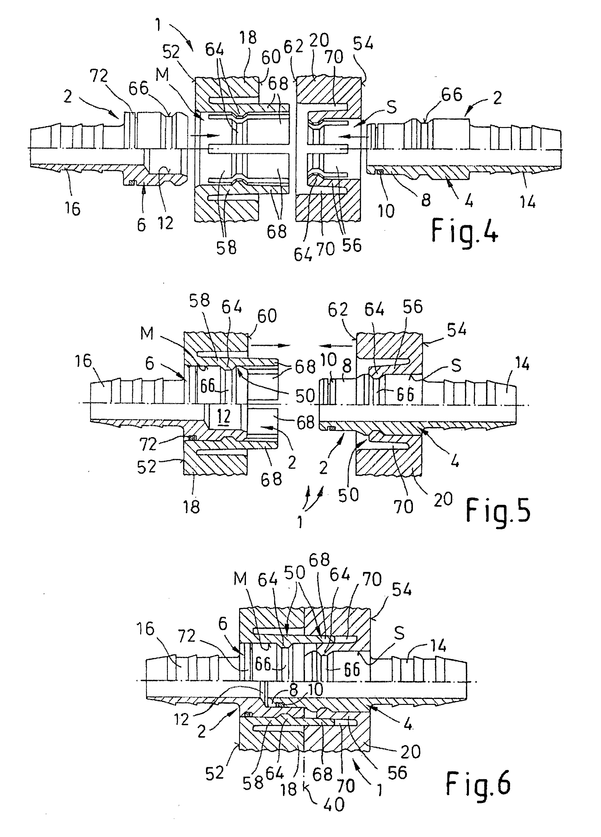 Coupling Device for Media Conduits