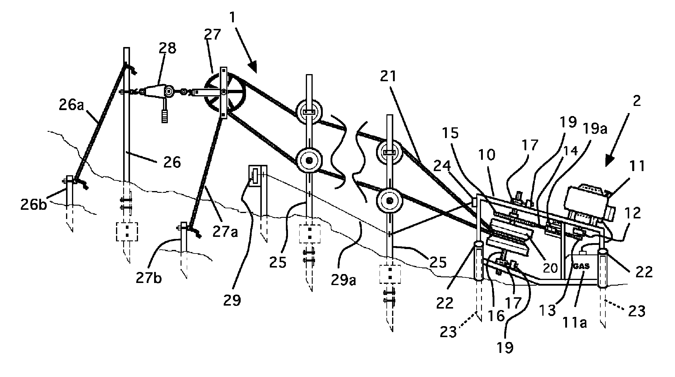 Portable various pitch rope tow system