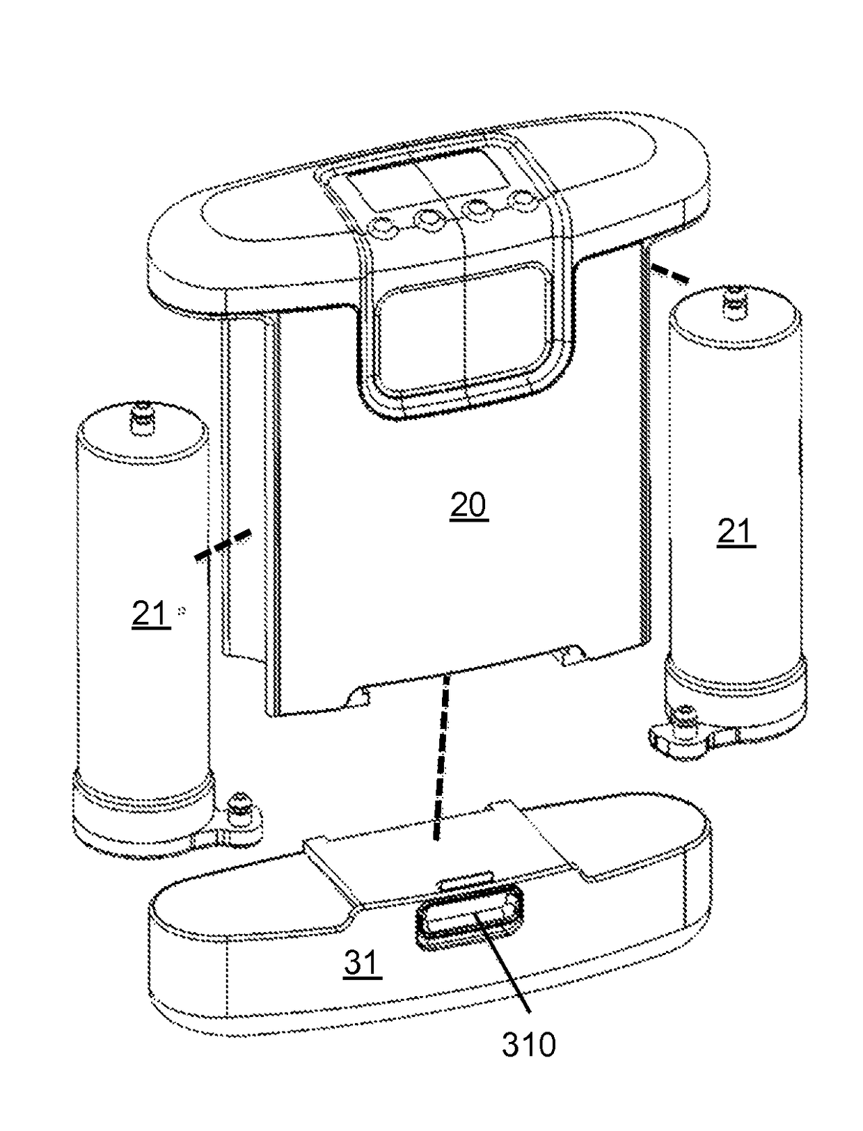 Gas concentrator with removable cartridge adsorbent beds