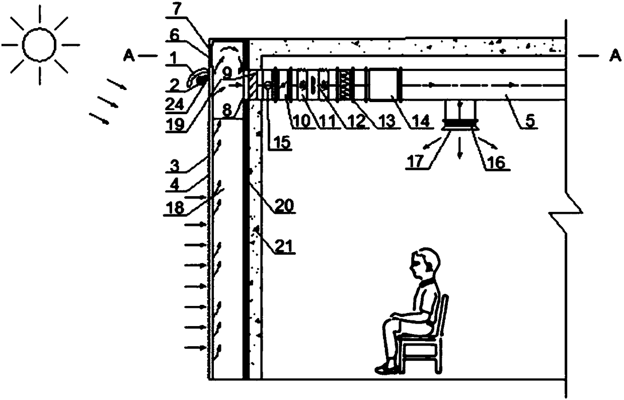 Micro-hole permeation-type fresh air preheating solar wall