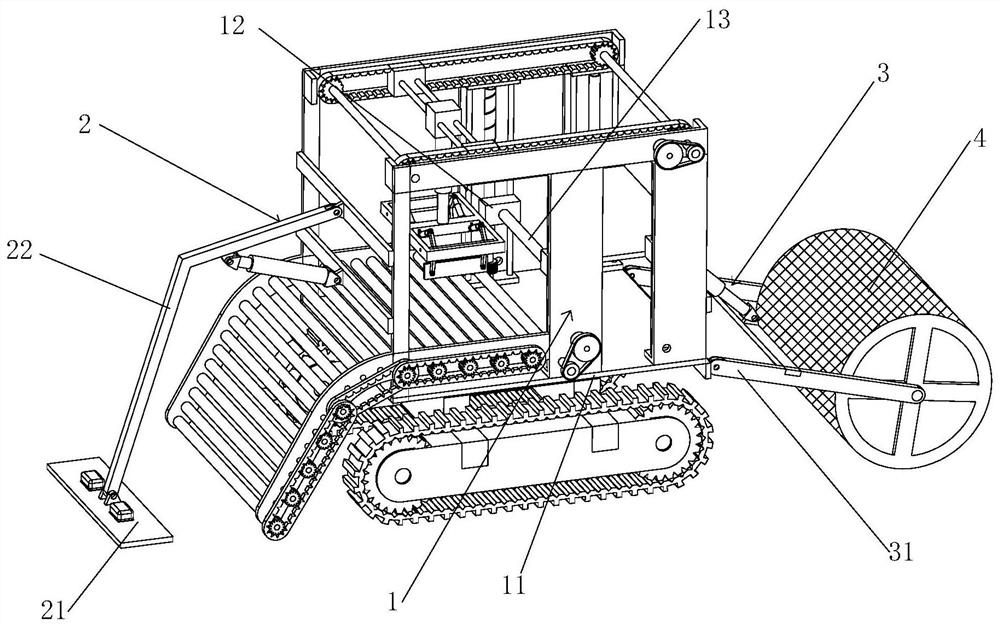 Road film paving device for road construction