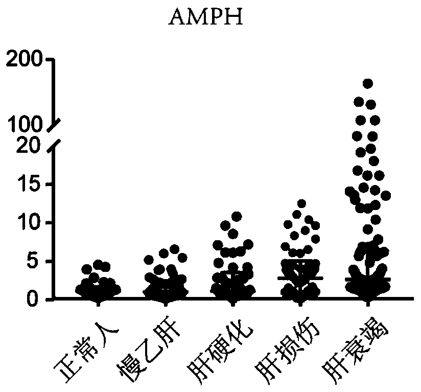 New purpose of AMPH for diagnosing hepatic failure, reagent kit and application of reagent kit for diagnosing hepatic failure