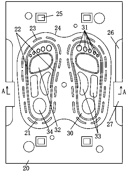 EVA in-mold bubble one-time forming mold and forming method