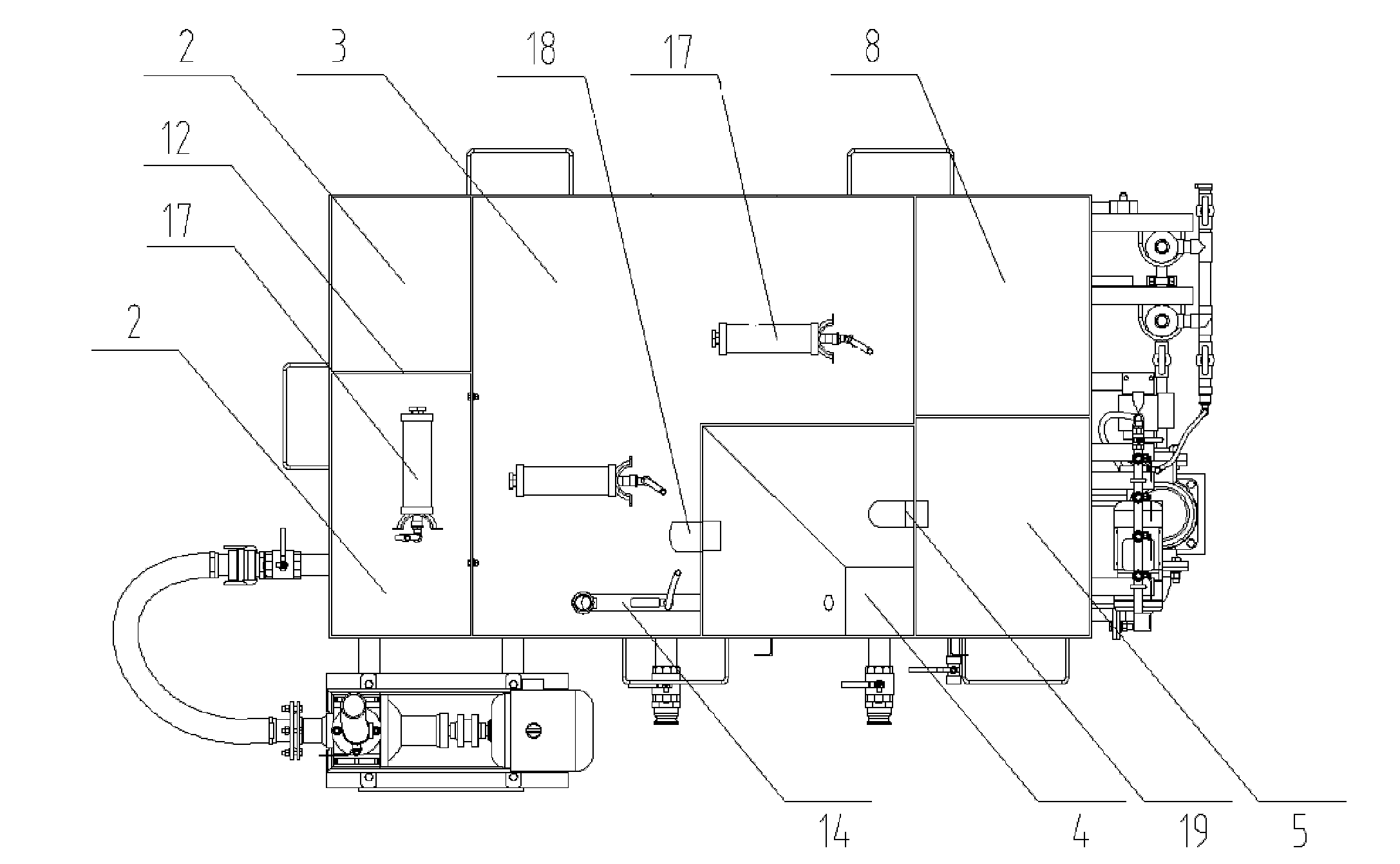 Boat domestic sewage treatment device