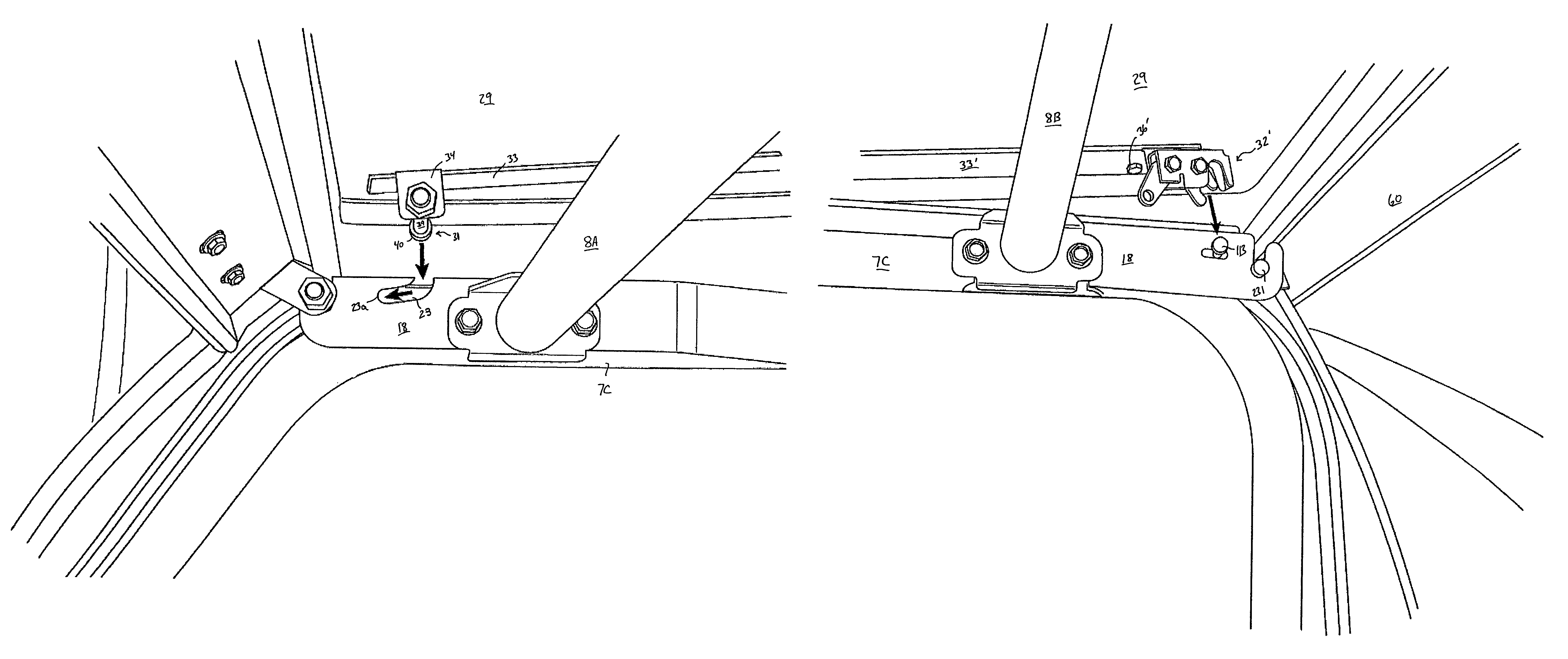 Quick-attach/detach cab for vehicle