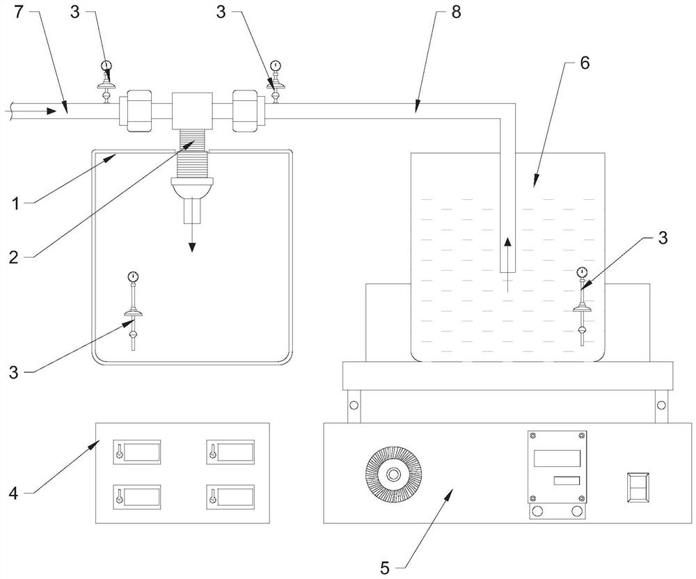 Siphon type fluid specific heat capacity measuring method