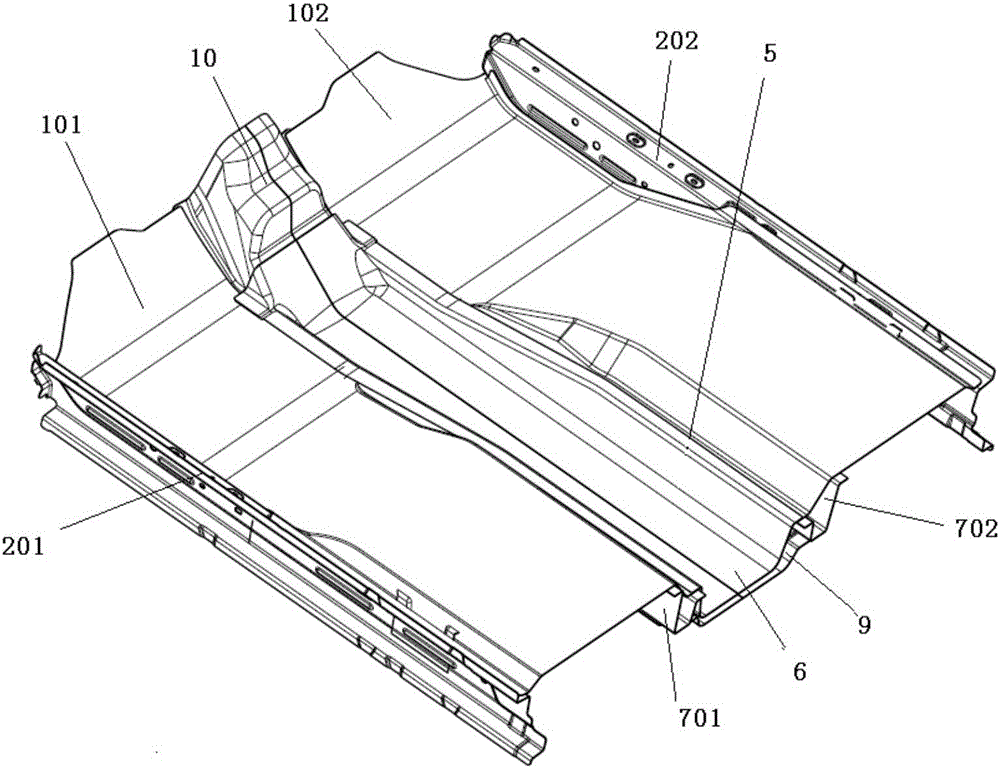 A kind of automobile front floor assembly