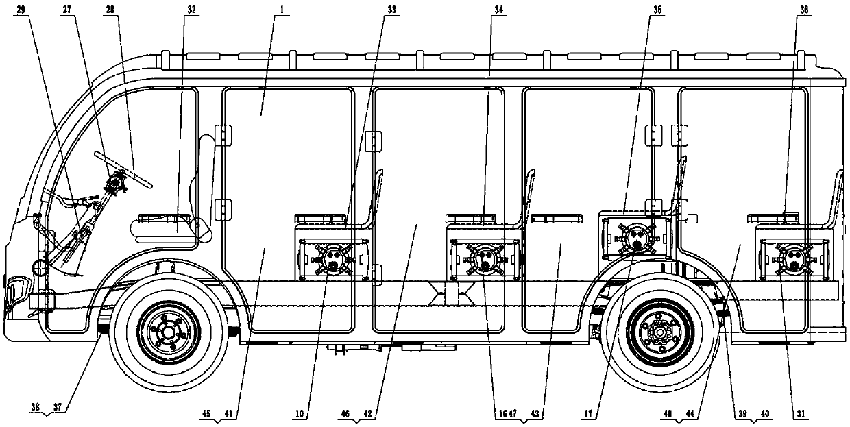 Mining explosion-proof lithium ion storage battery rubber tire transporting vehicle