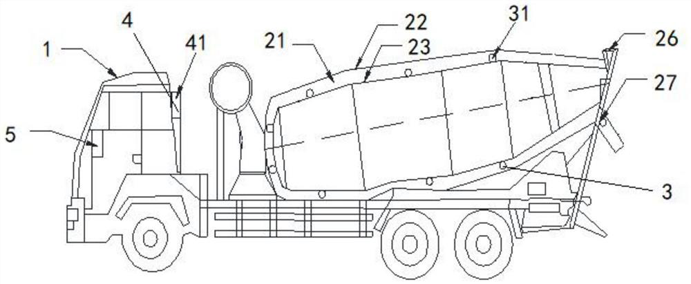 Concrete tank truck with cooling function