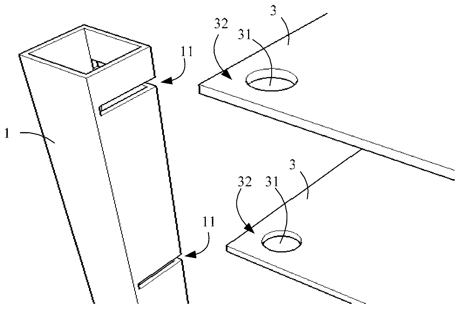 Embedded interpenetration type structural member and embedded interpenetration type structural member for paper furniture