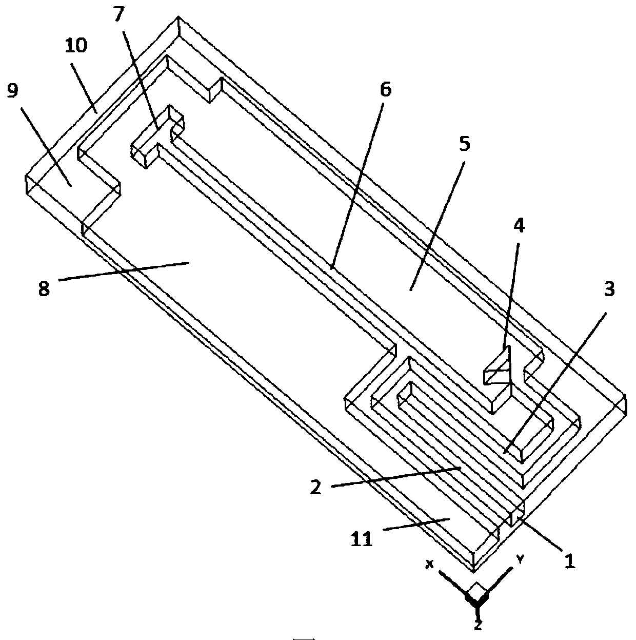 A micro burner with gas preheating and enhanced flame stability