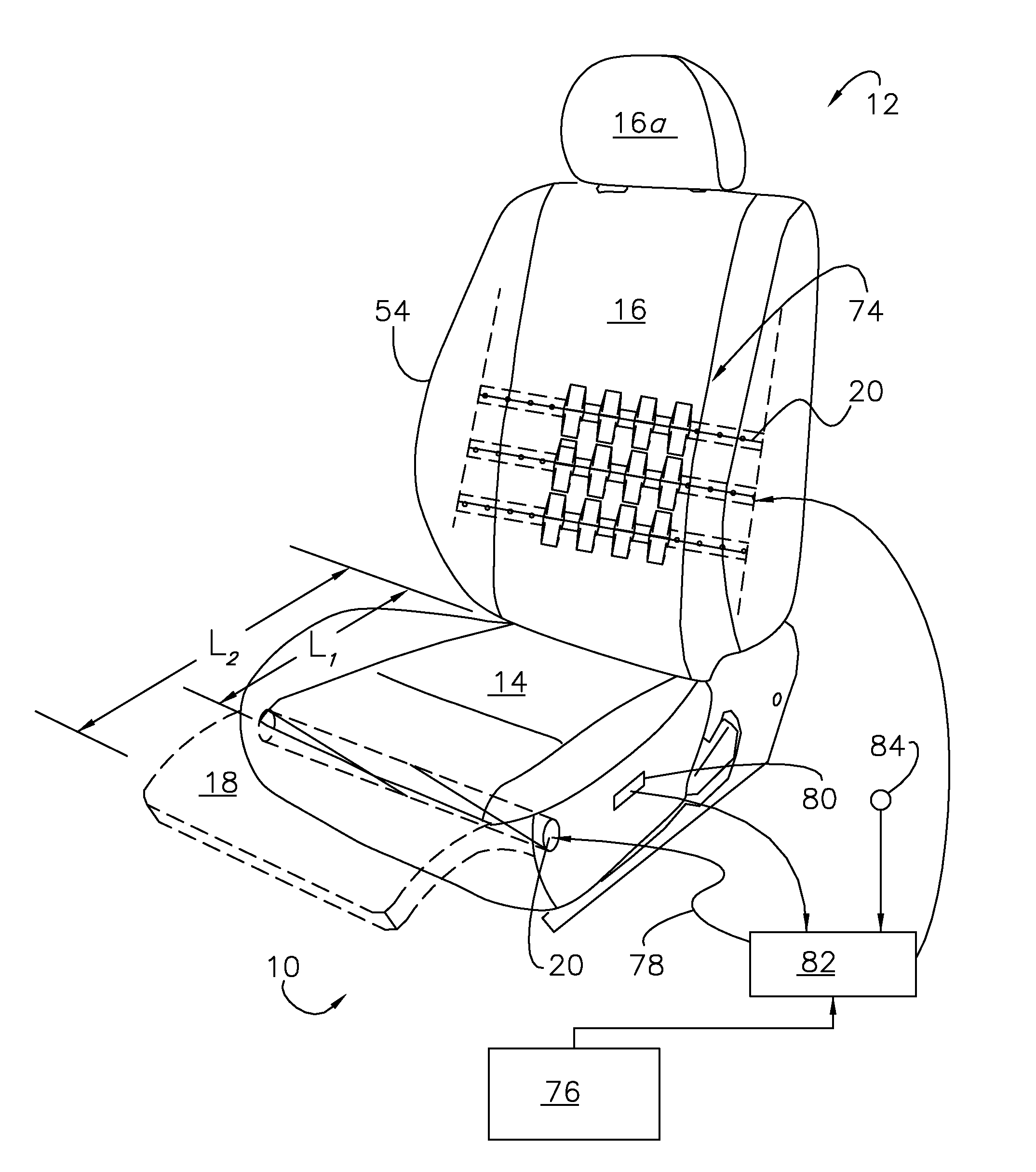 Using resting load to augment active material actuator demand in power seats